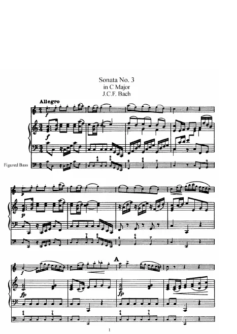 First page of Flute Sonata No.3 in C major