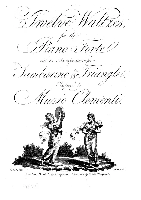 First page of 12 Waltzes for Piano, Tambourine and Triangle