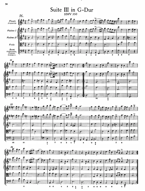 First page of Water Music Suite No.3