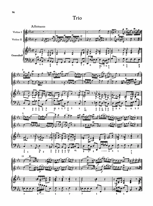 First page of Trio Sonata in E-flat major