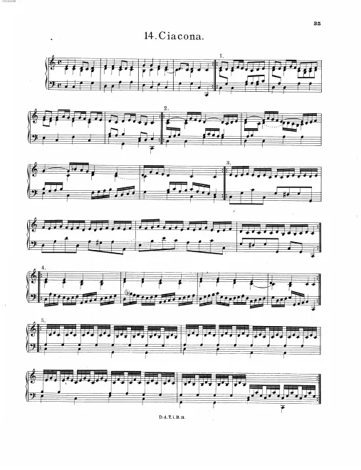 First page of Chaconne in C major