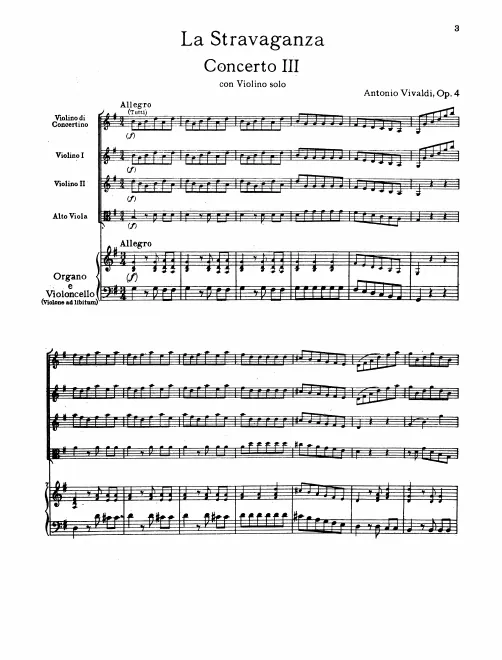 First page of Violin Concerto in G major