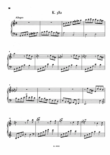 First page of Keyboard Sonata in A minor