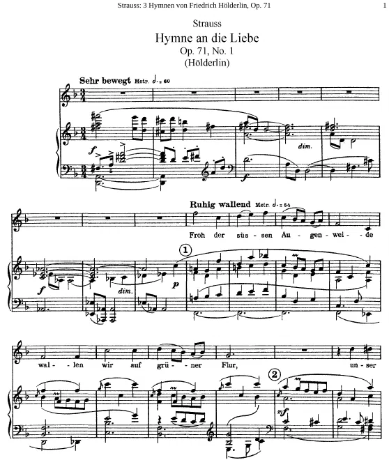 First page of 3 Hymnen von Friedrich Hölderlin