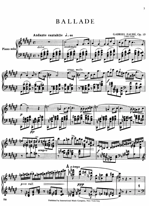 First page of Ballade
