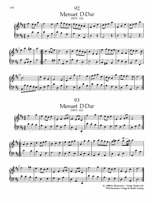 First page of Minuets in D major