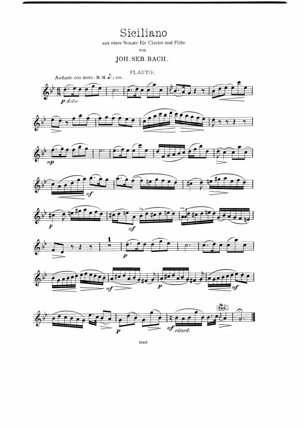 First page of Flute Sonata in E-flat major