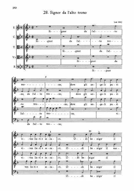 First page of Signor da l’alto trono