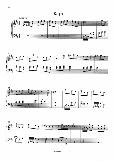 First page of Keyboard Sonata in D major