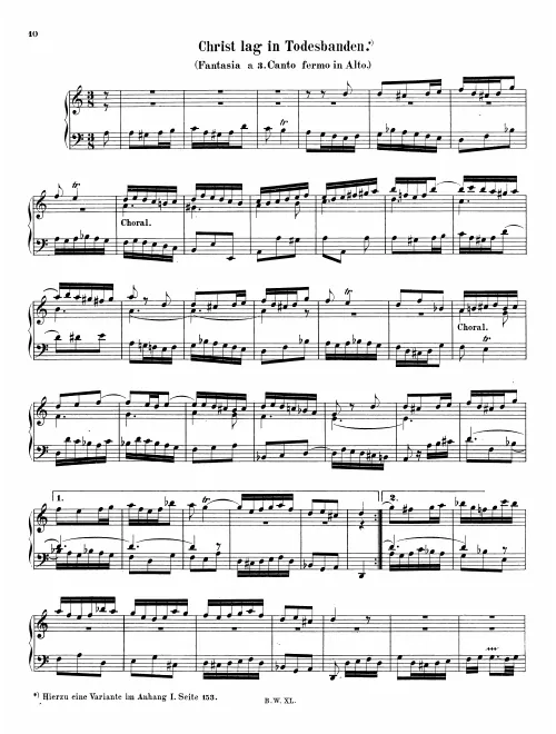 First page of Fantasia super 'Christ lag in Todesbanden'