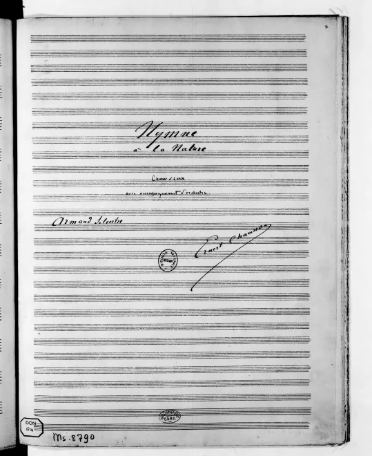 First page of Hymne à la nature
