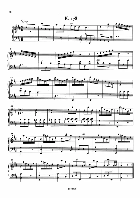 First page of Keyboard Sonata in D major