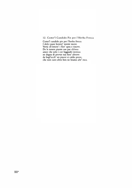 1. Come'l candido pie per l'herba fresca (Text)