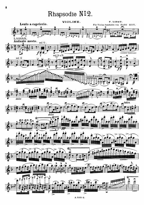 First page of Hungarian Rhapsody No.2