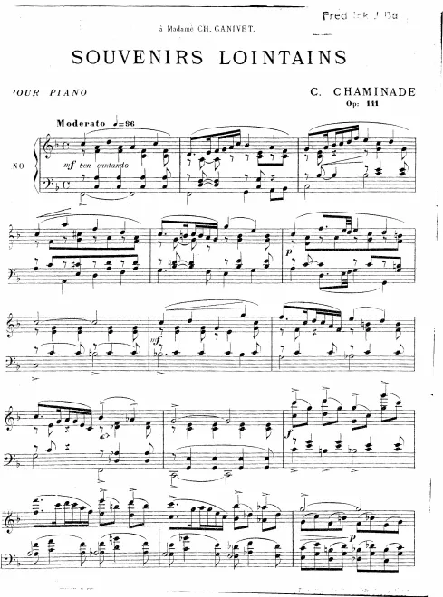 First page of Souvenirs Lointains
