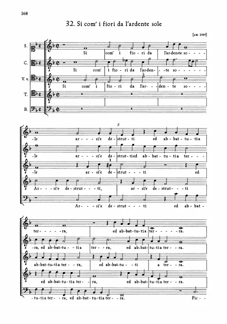 First page of Si com’i fiori da l’ardente sole