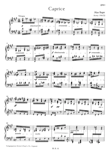 First page of Caprice for Piano