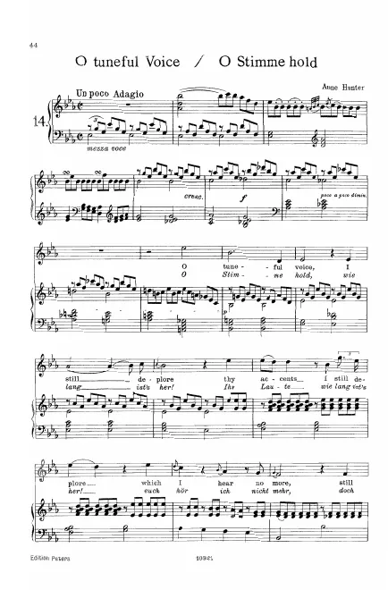 First page of O tuneful Voice