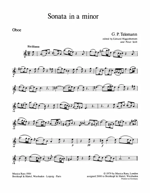 First page of Oboe Sonata