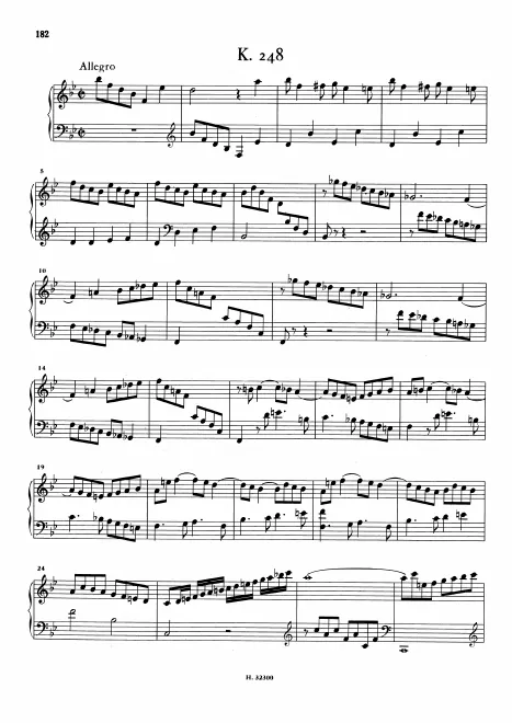 First page of Keyboard Sonata in B-flat major