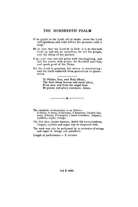 First page of The Hundredth Psalm