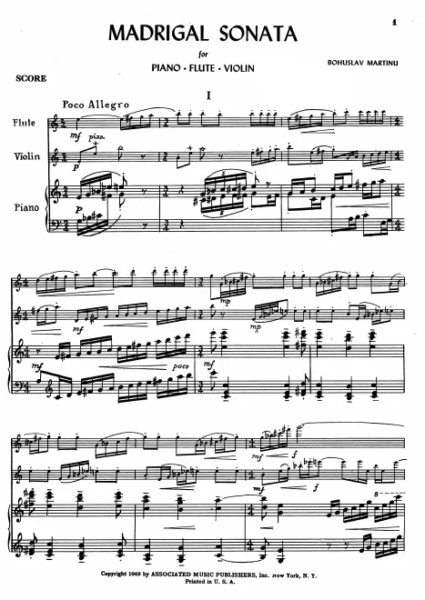 First page of Madrigalová sonáta