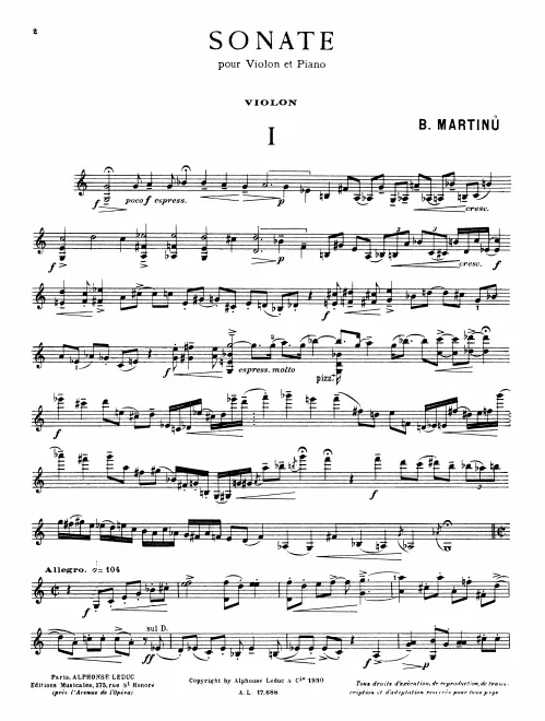 First page of Violin Sonata No.1