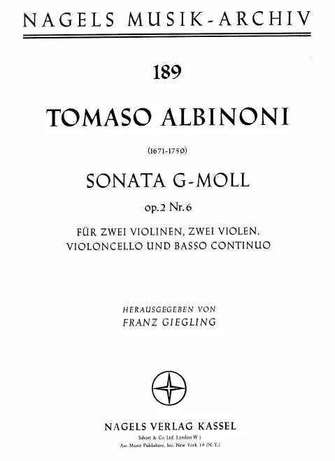 First page of Sonata à 5 in G minor