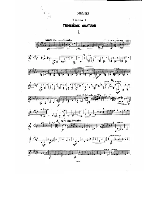 First page of String Quartet No.3