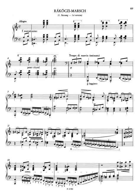 First page of Hungarian Rhapsody No.15