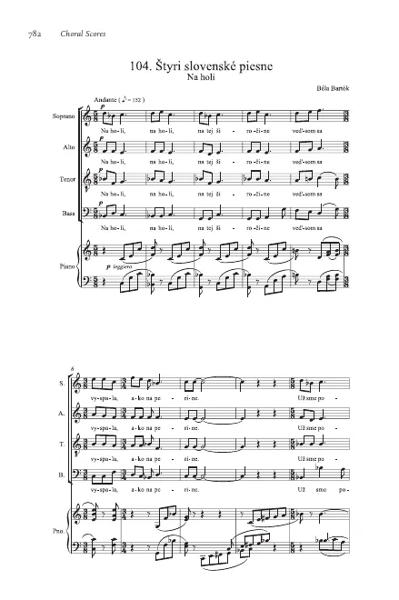 First page of Štyry Slovenské národné piesnié