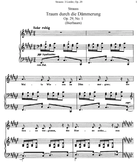 First page of 3 Lieder nach Gedichten von Otto Julius Bierbaum