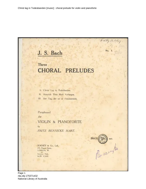 First page of 3 Choral Preludes