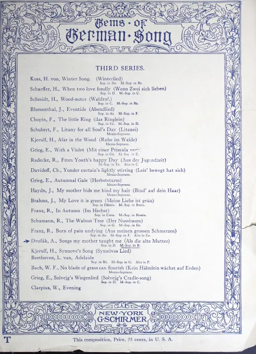First page of Gypsy Songs