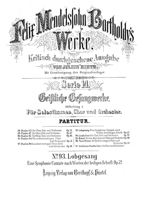 First page of Lobgesang ; Symphony No.2