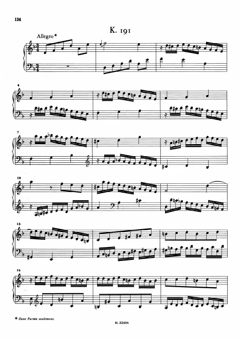 First page of Keyboard Sonata in D minor