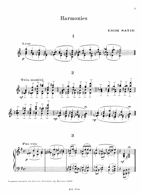 First page of Harmonies