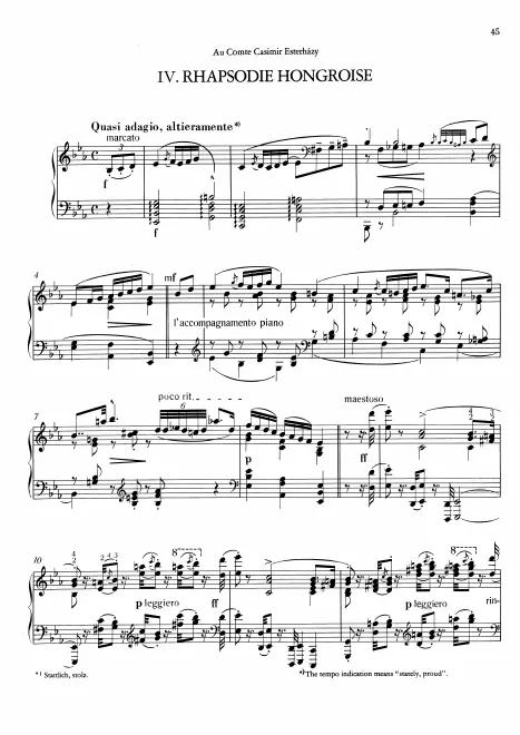 First page of Hungarian Rhapsody No.4