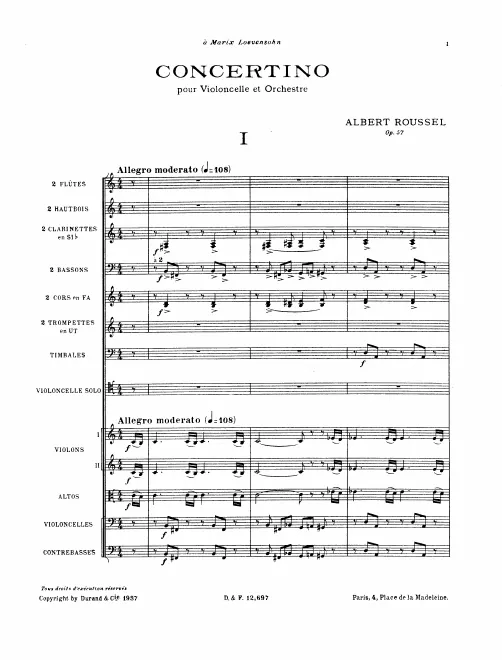 First page of Cello Concertino