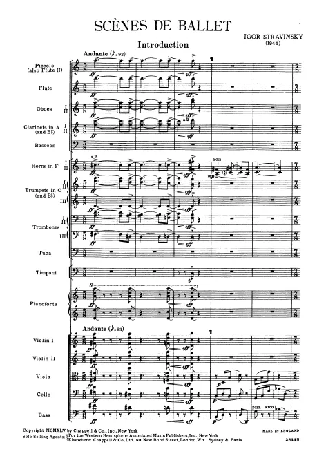 First page of Scènes de Ballet