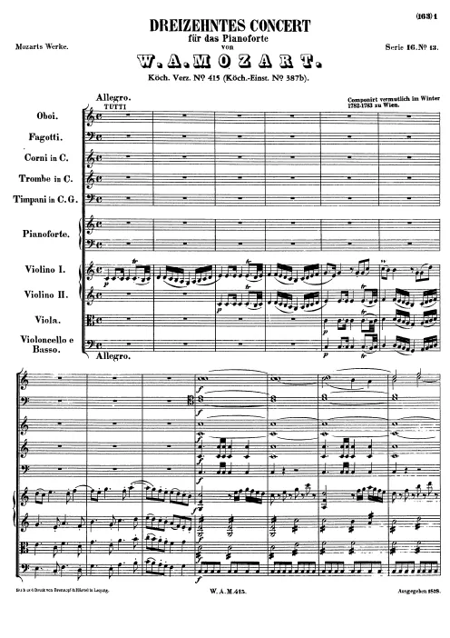First page of Piano Concerto No.13