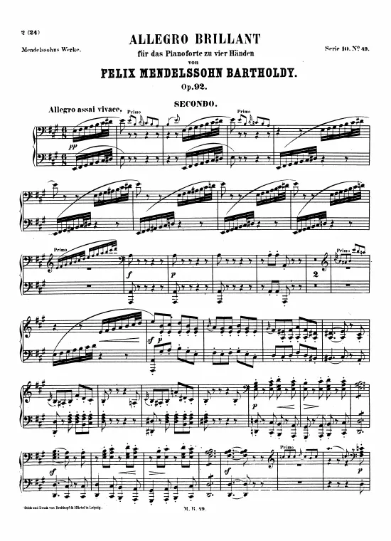 First page of Allegro brillant
