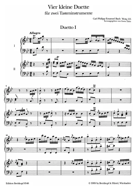 First page of 4 Keyboard Duets