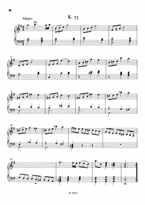 First page of Keyboard Sonata in G major