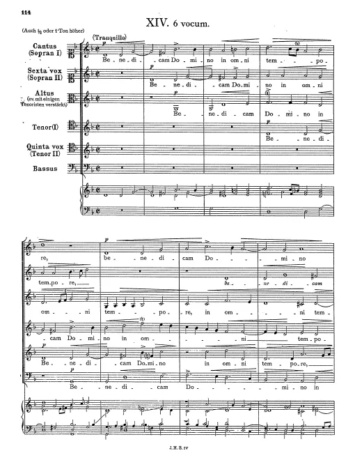 First page of Benedicam Domino in omni tempore