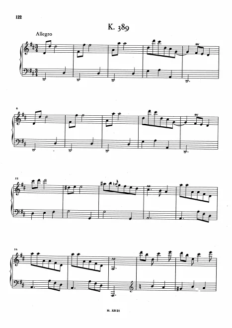 First page of Keyboard Sonata in D major