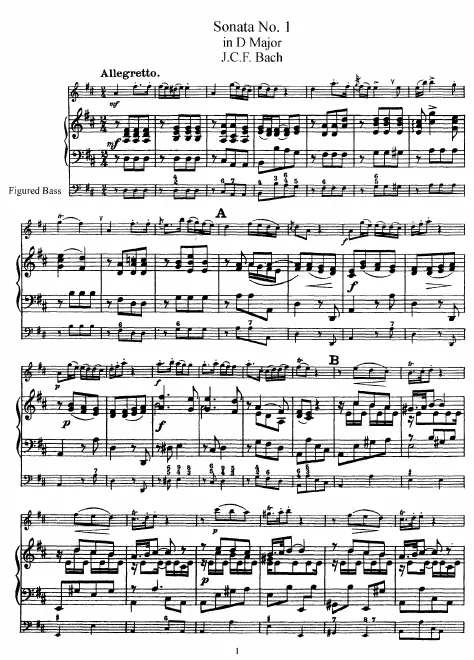 First page of Flute Sonata in D major
