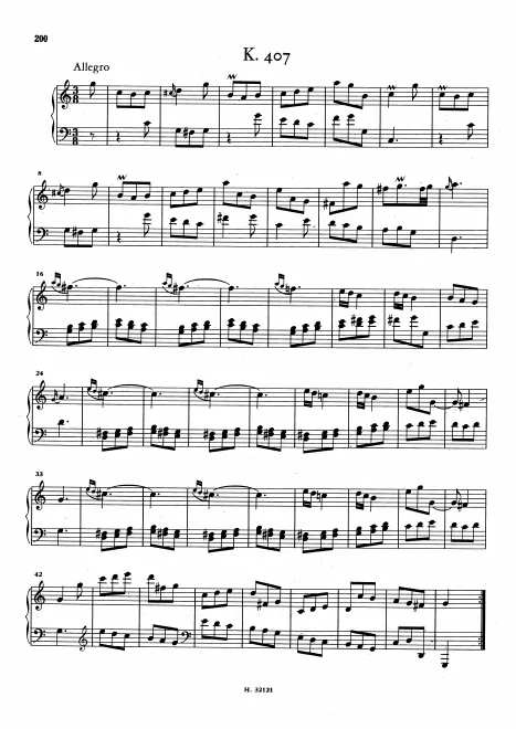First page of Keyboard Sonata in C major