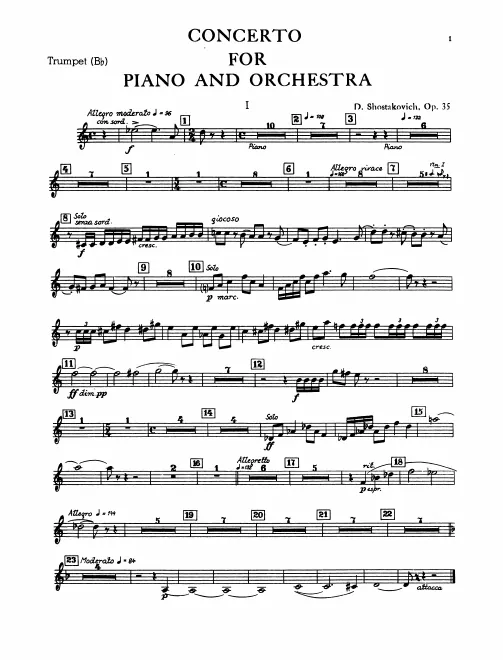 First page of Piano Concerto No.1