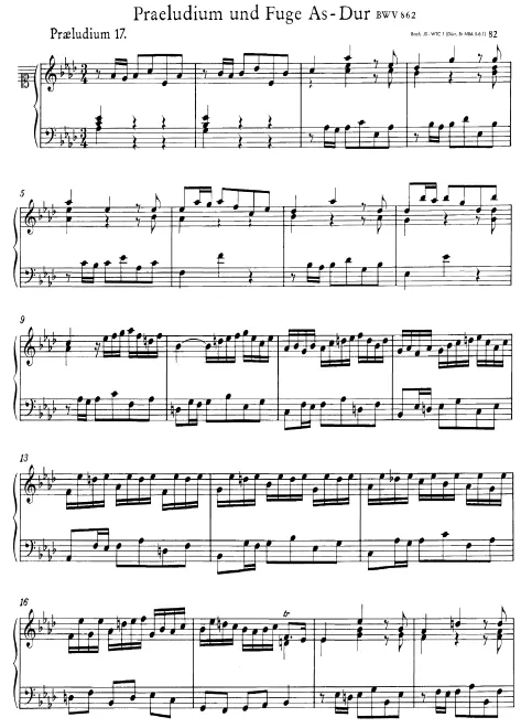 First page of Prelude and Fugue No.17 in A-flat major